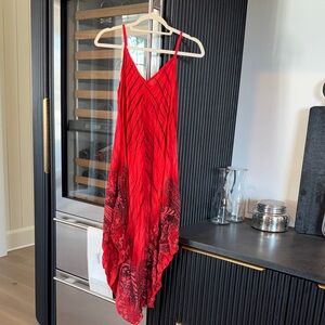 Red and Black Paisley Dress